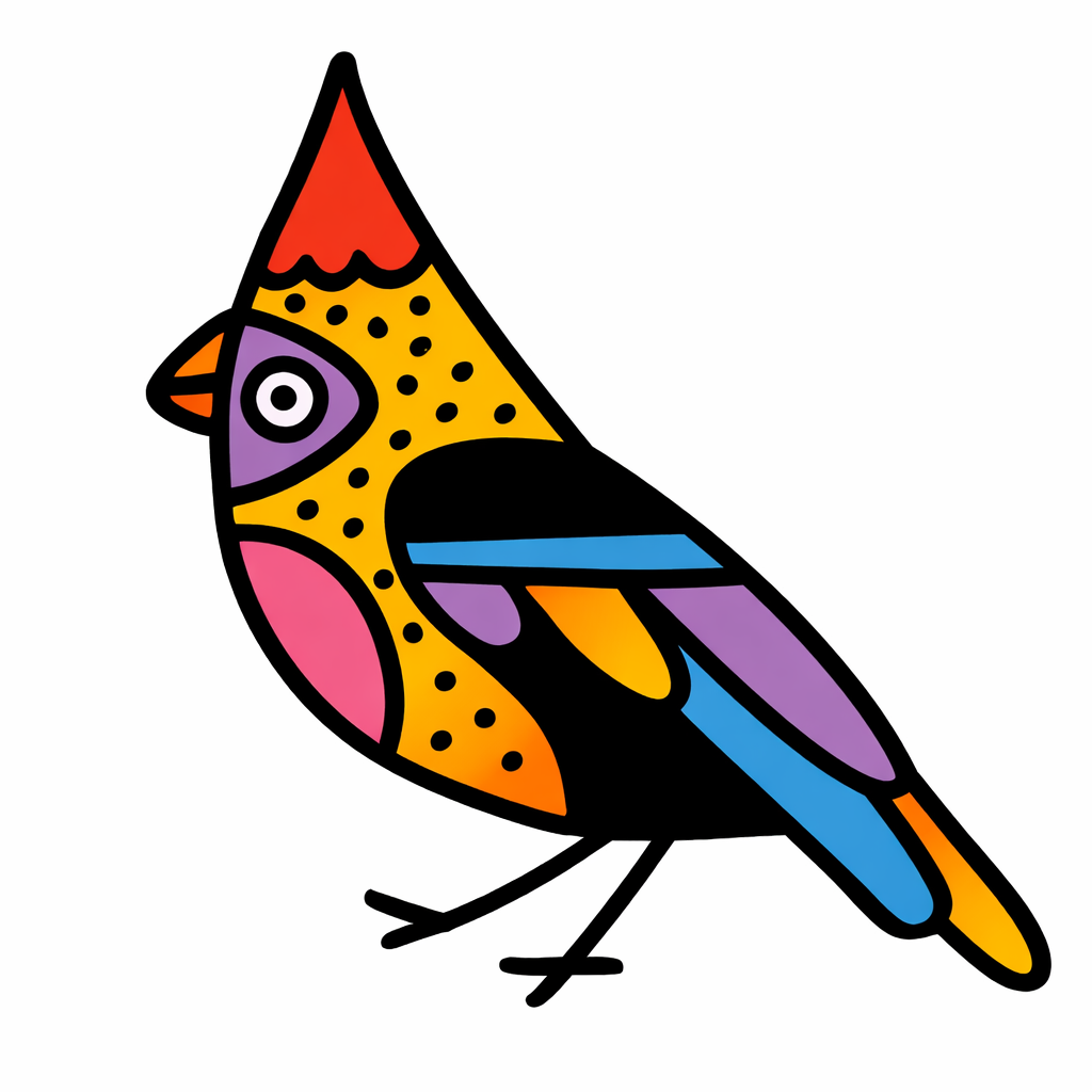 Damn Zippy inspired bird tattoo fiber art