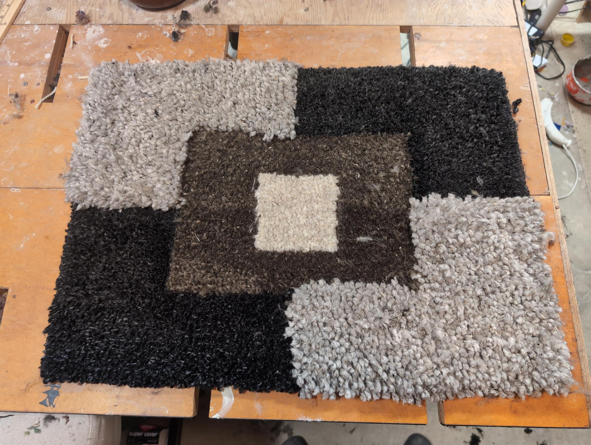 Geometric Color Block Hand-tufted Rug